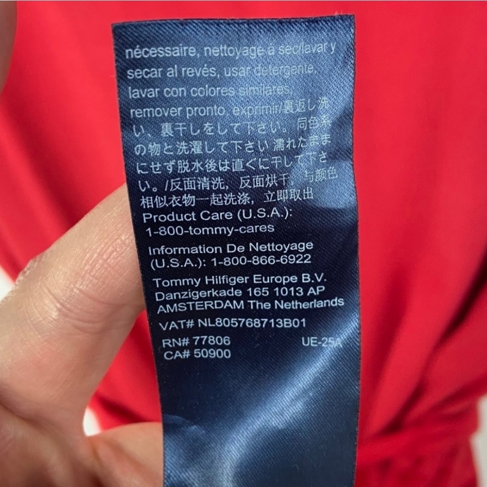 Tommy Hilfiger Colorblock Striped Shift Dress Red - Picture 7 of 7